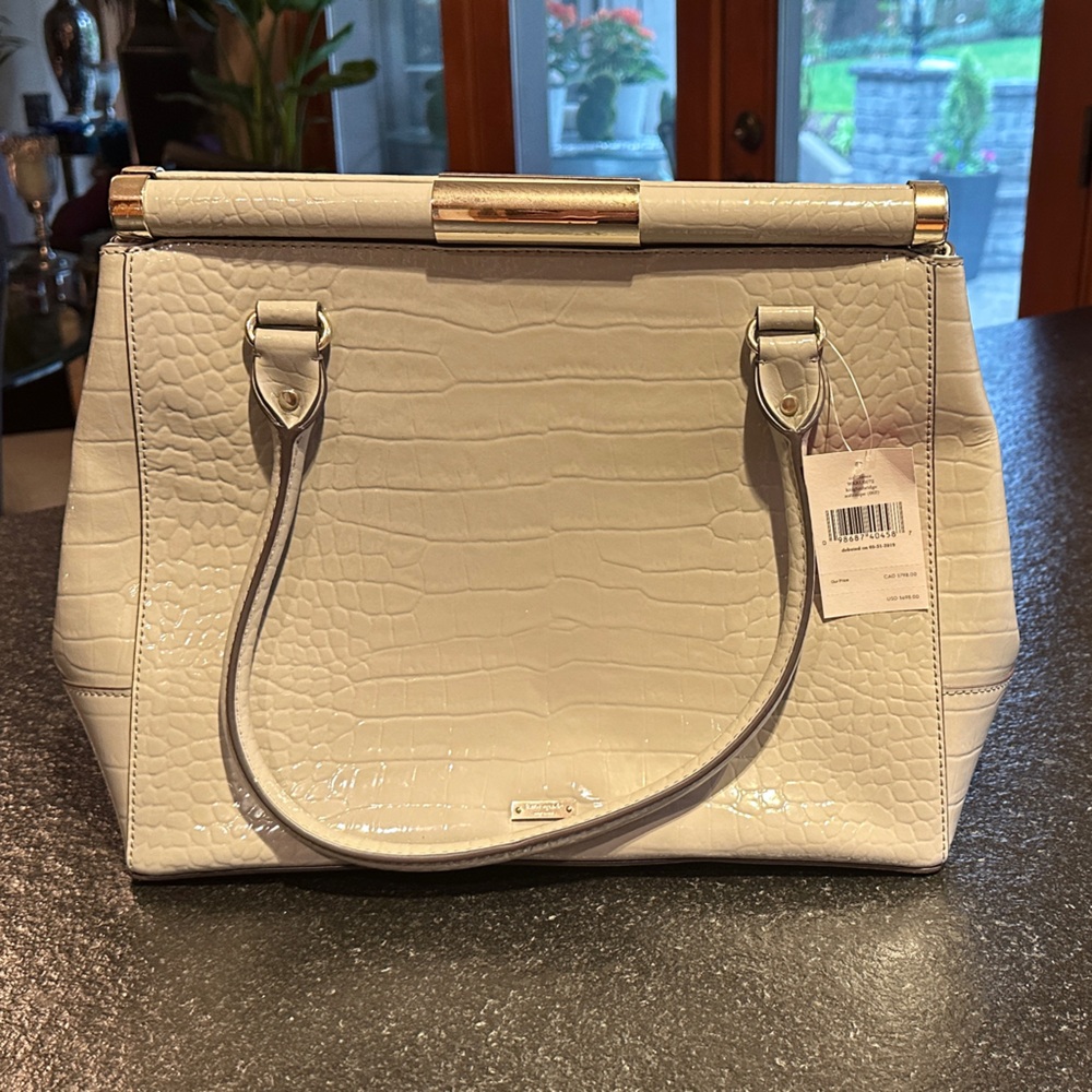 Kate Spade taupe Croc-Embossed Shoulder Bag 🩶🩶🩶